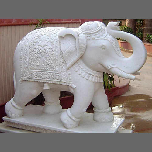 Marble Elephant Statue