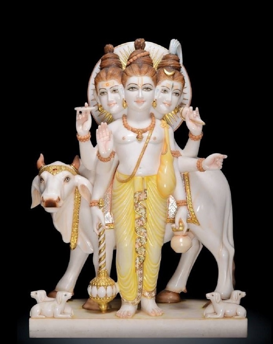 Marble Dattatreya Statue