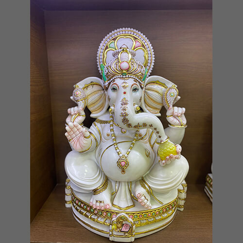 White Marble Ganesh Statue