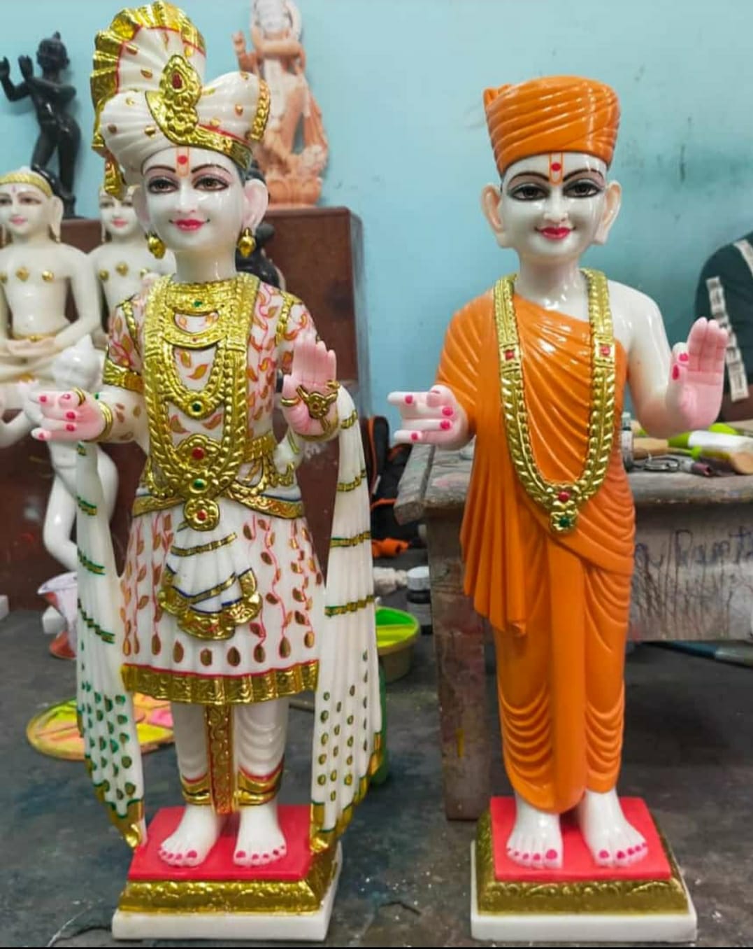 White Marble Swaminarayan Statue