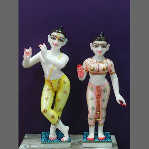 Radha Krishna Iscon Marble Statue