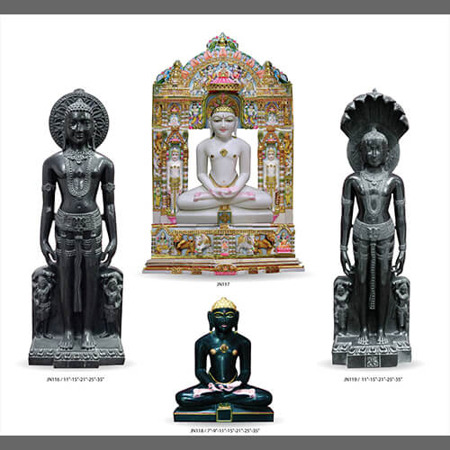 Marble Black Jain Statue