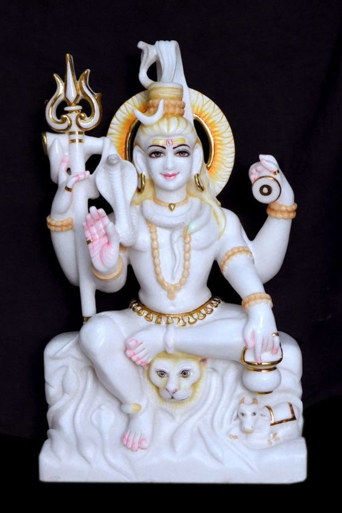 White Marble Shiv Statue