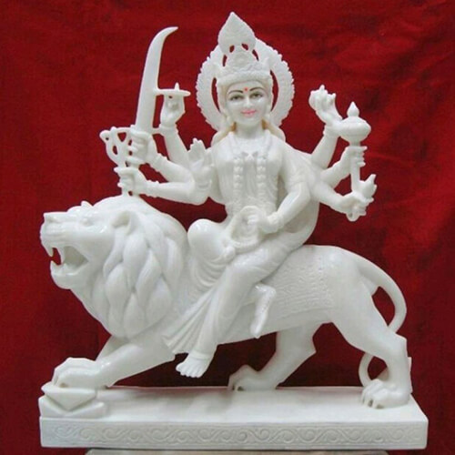 White Marble Vaishno Devi Moorti