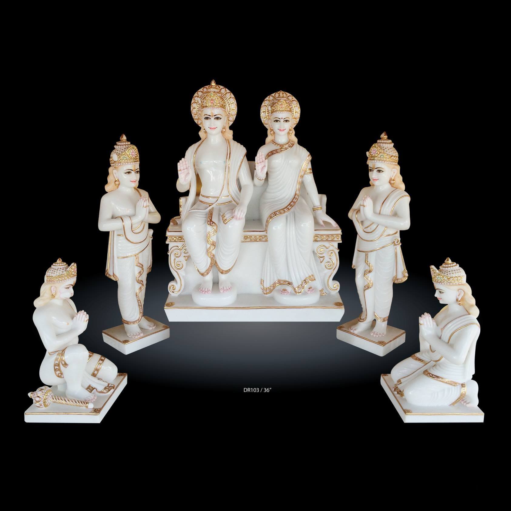 Makrana Marble Ram Darbar Murti