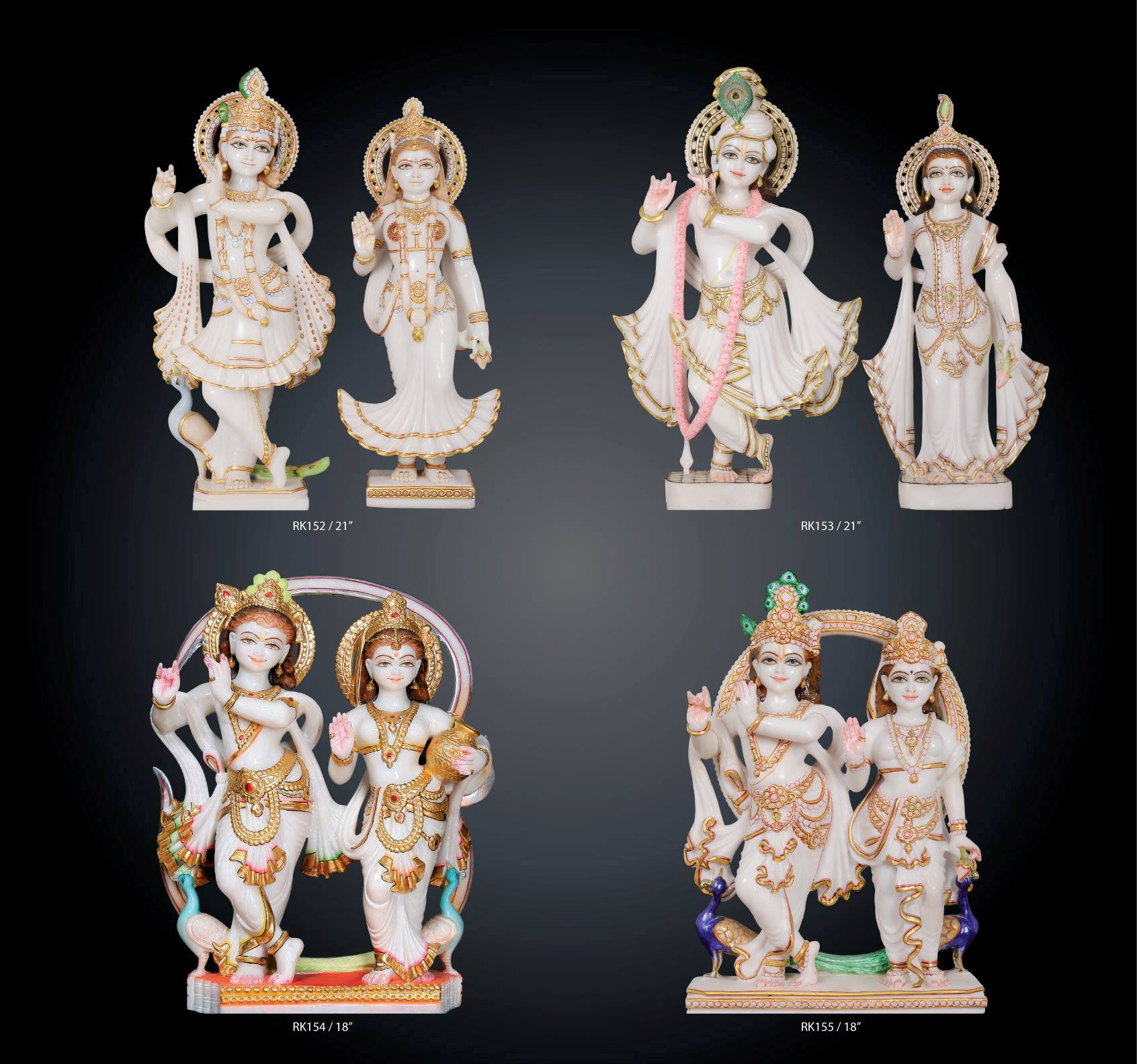 White Marble Radha Krishna Statue